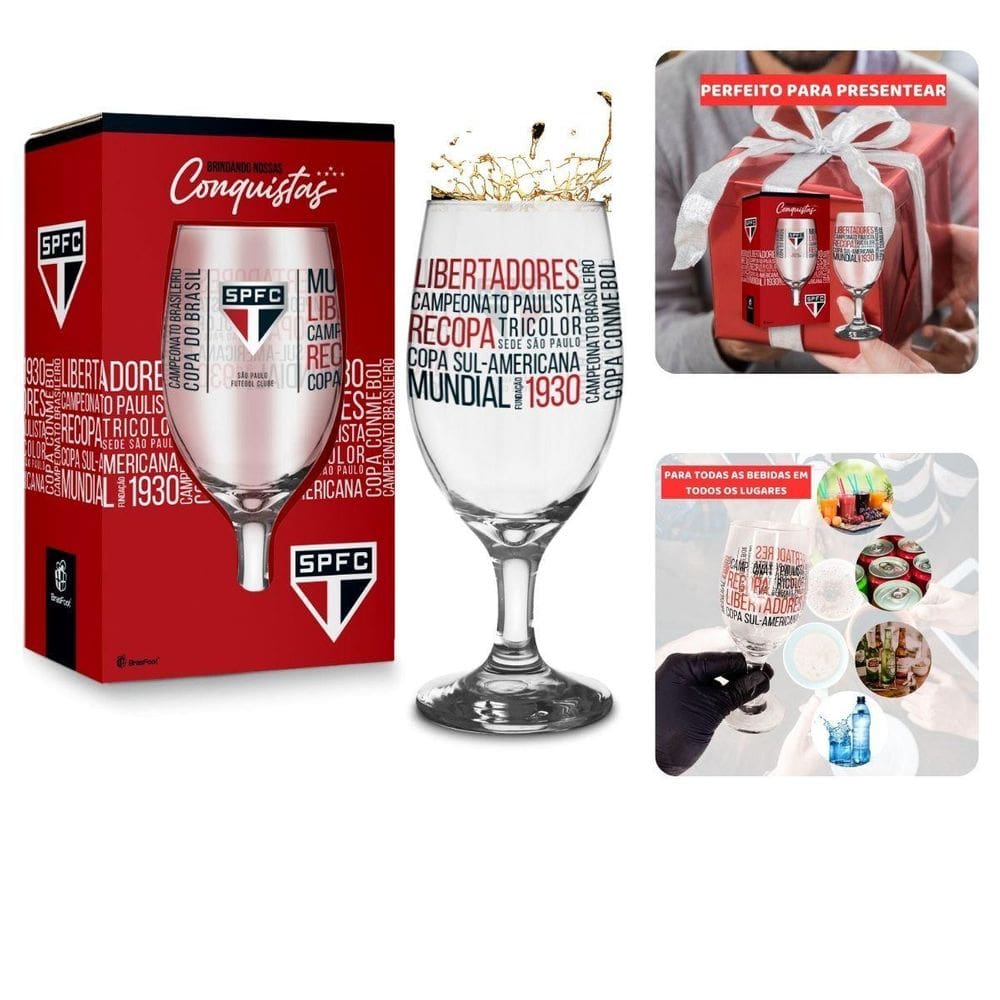 Taça Tulipa Windsor Vidro 330Ml Cerveja Vinho Chopp Time São