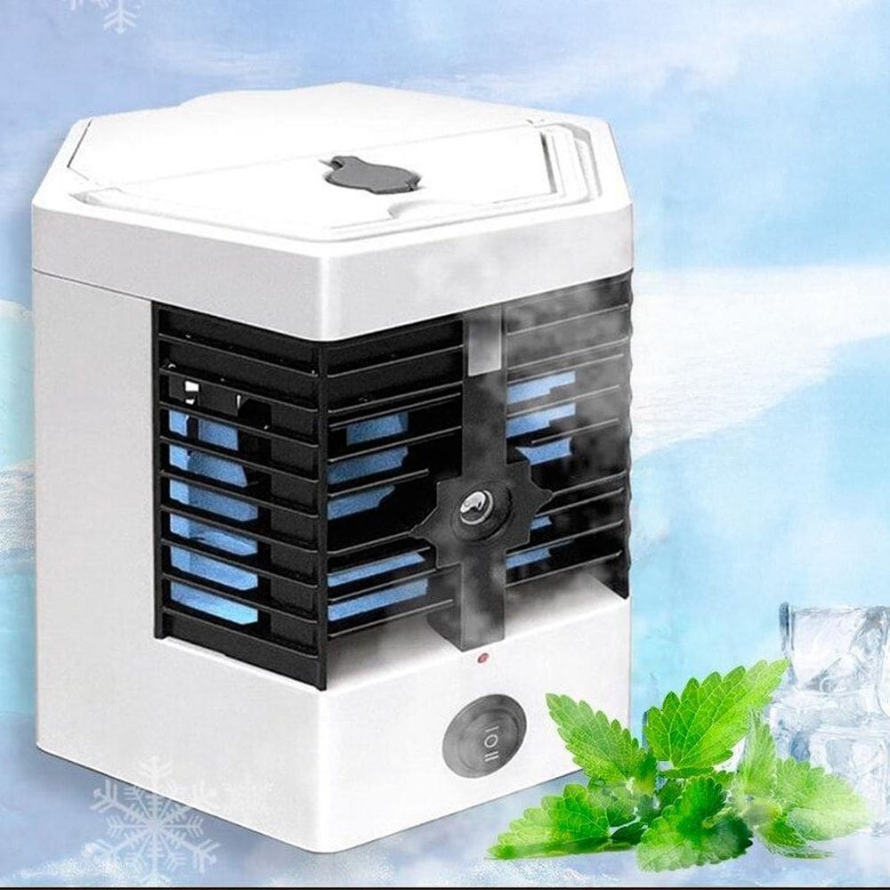 Mini Ventilador Usb Portátil Com Luz Led Para Escritórios