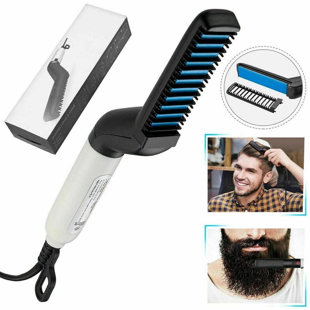 Pente Eletrico Chapinha Modelador Para Barba E Cabelo
