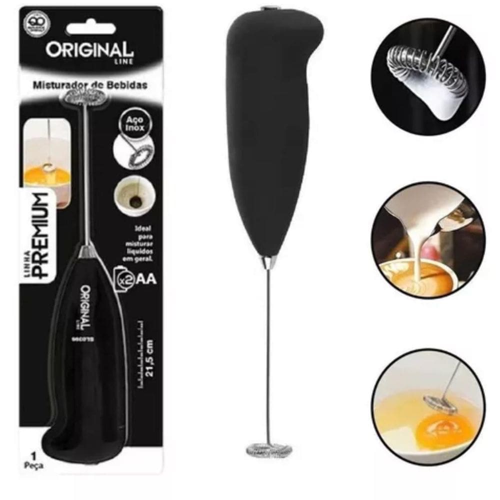 Mixer A Pilhas Inox Café Leite Nescau Toddy Whey Shake