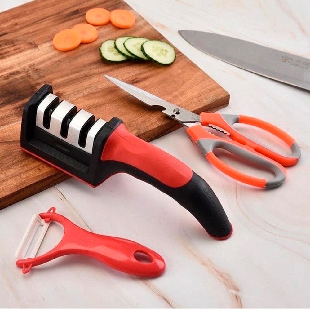 Kit Amolador Portátil Para Facas E Tesoura