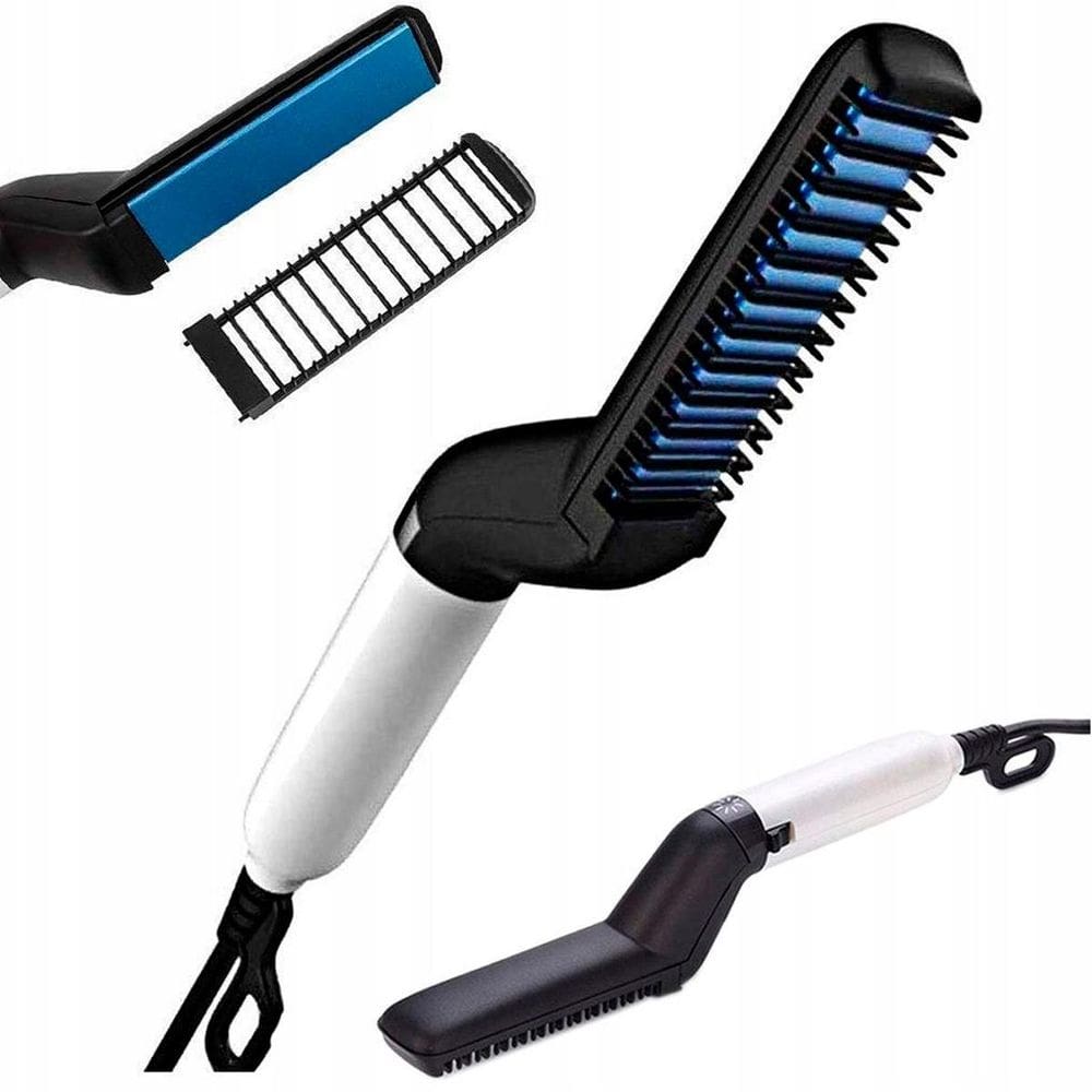 Pente Eletrico Chapinha Bivolt Modela Cabelo E Barba