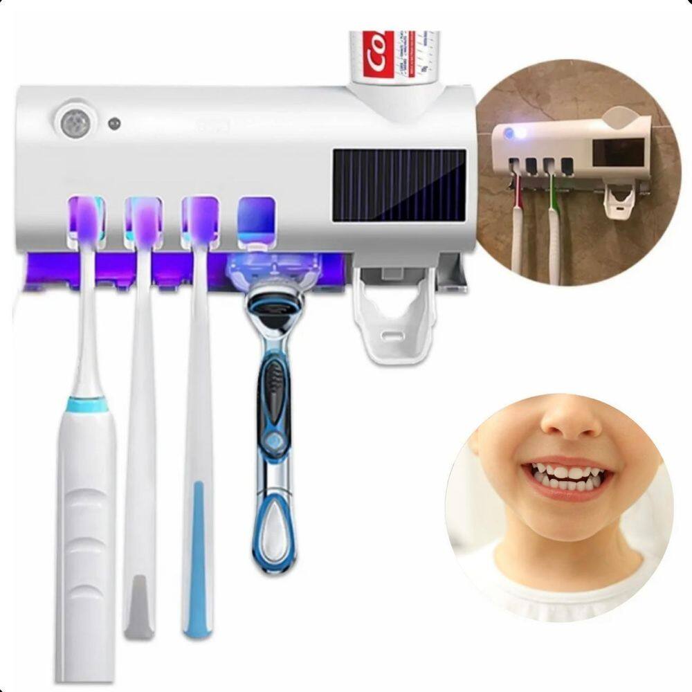 Suporte Para Escovas De Dente Com Esterilização Uv