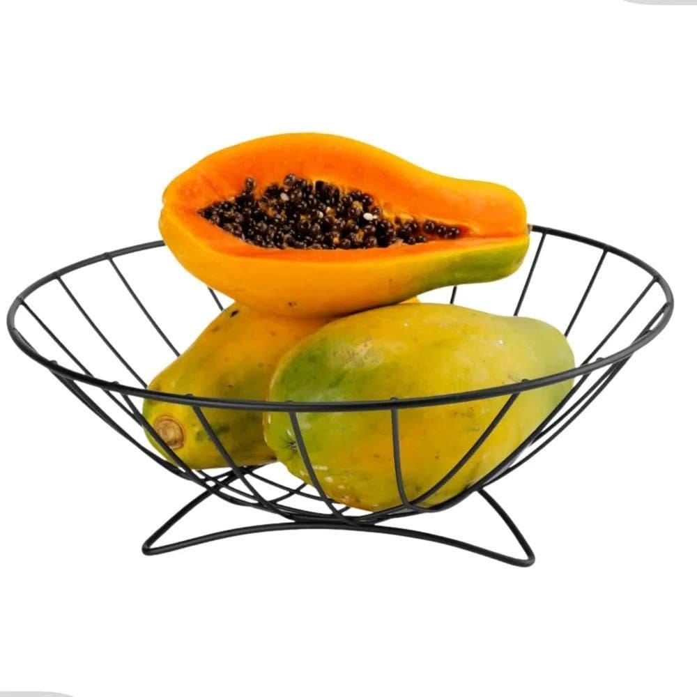 Fruteira De Mesa Redonda Black Centro De Mesa Moderna Clean