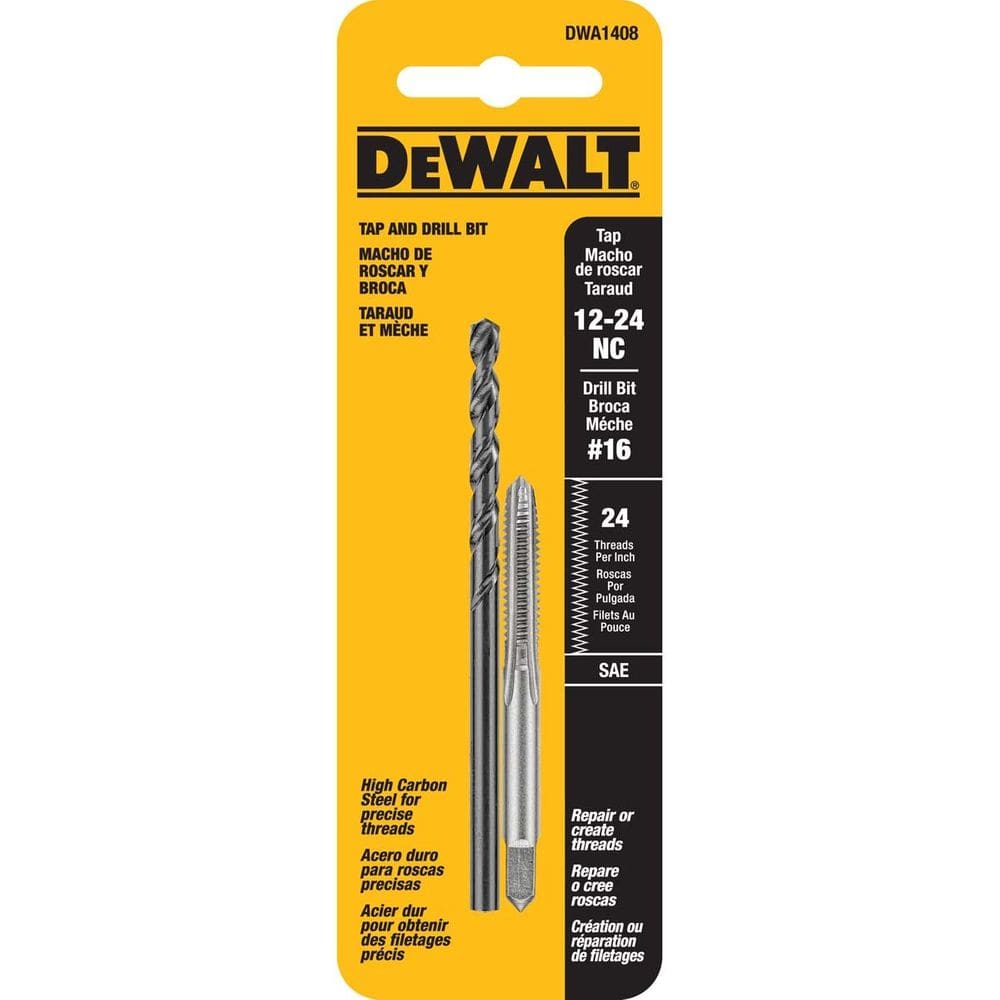 Conjunto de torneiras de perfuração DEWALT 12-24NC Thread 2 peças