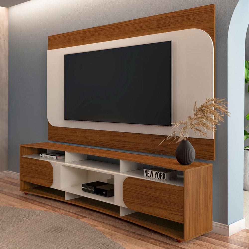 Conjunto Sala Elegance:Rack 4502 + Painel 4508