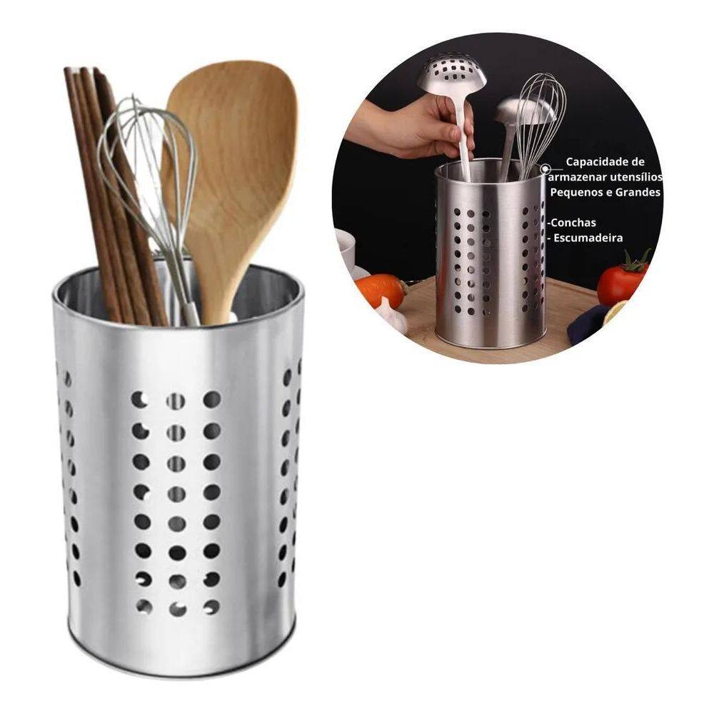 2X Escorredor De Talheres Talher Inox Pia Cozinha Grande Ofe