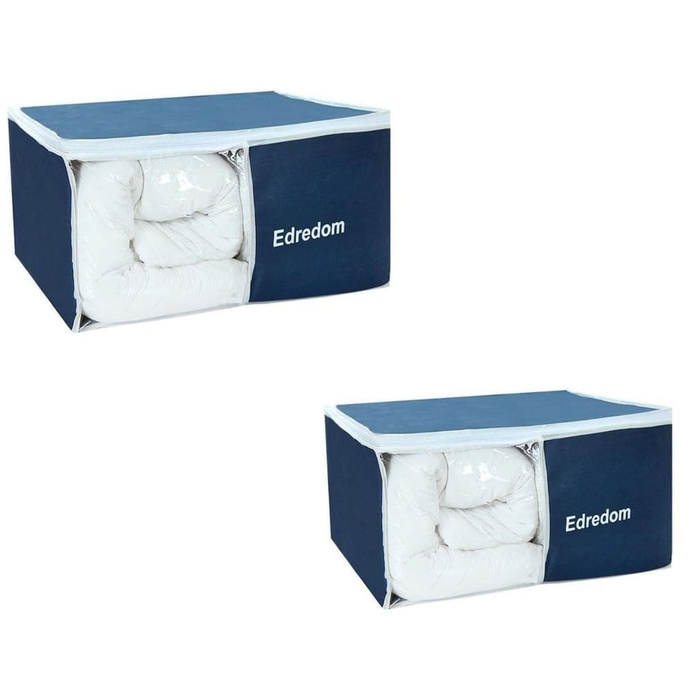 Organizador Closet Guarda Roupa De Edredom Azul Marinho 2 Un