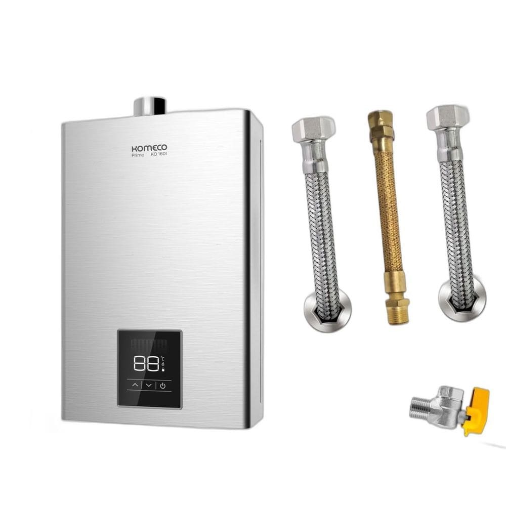 Kit Aquecedor Komeco KO16DIPRIME 16L GN + Acess. Ligação