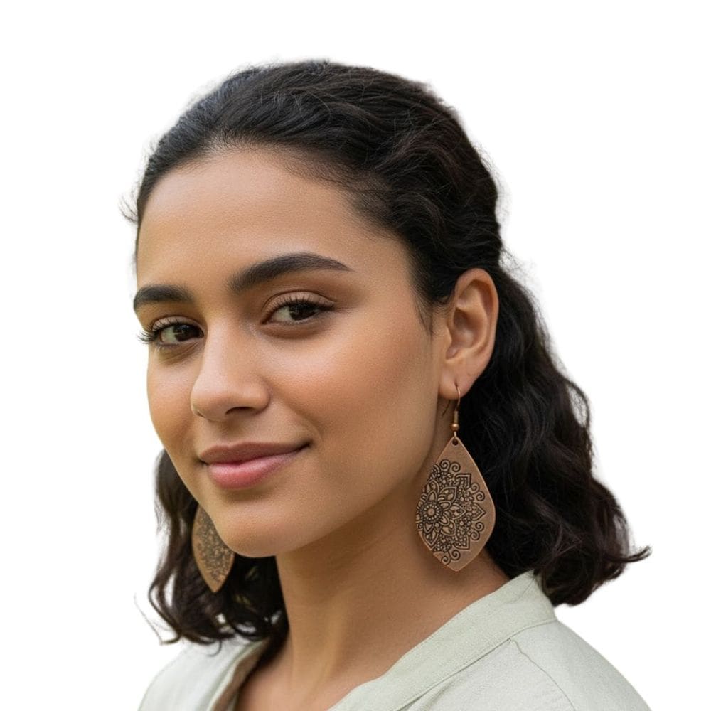 Brinco Vintage Mandala Gota em Metal Envelhecido Festa