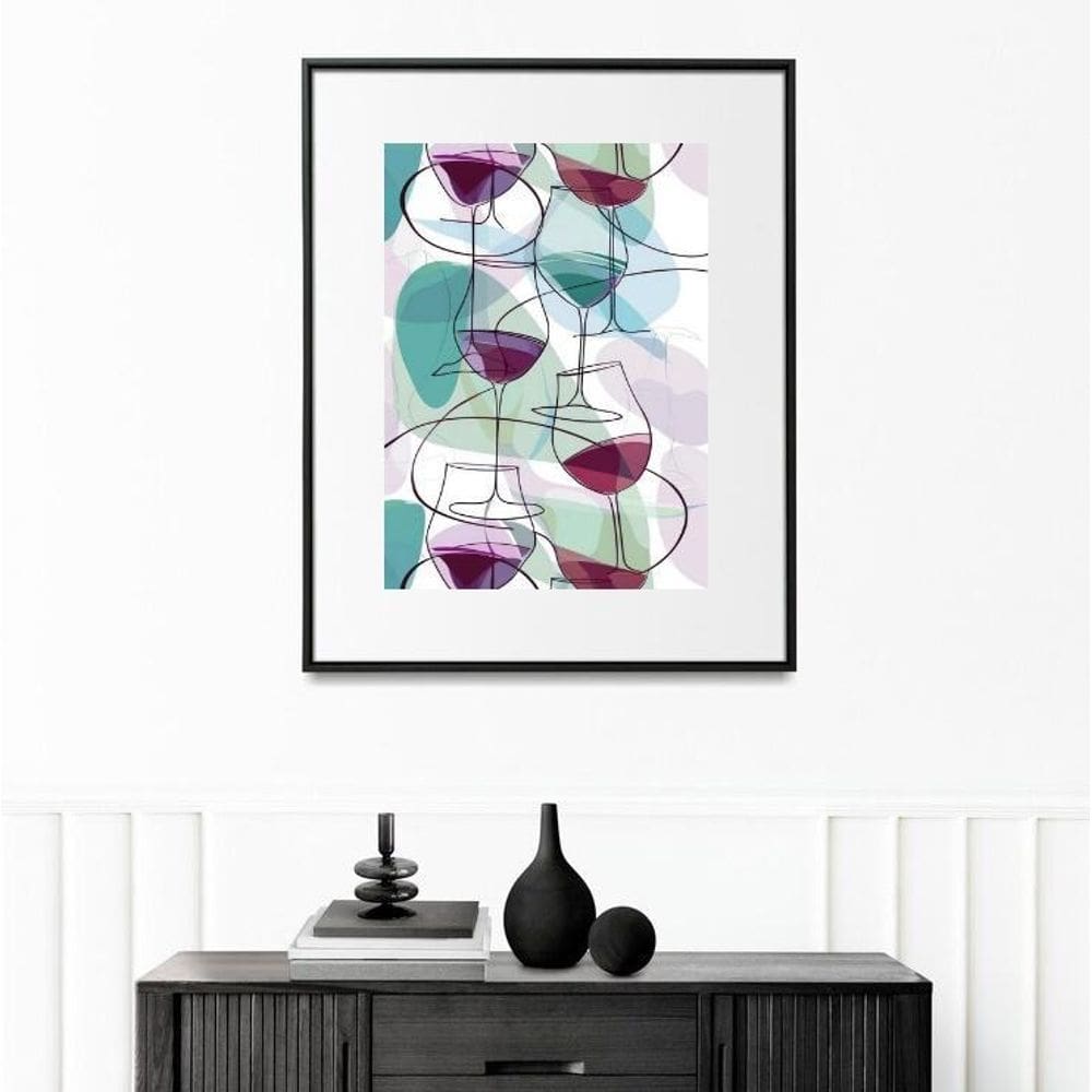 Quadro Taças Abstratas De Vinho - 60X48Cm