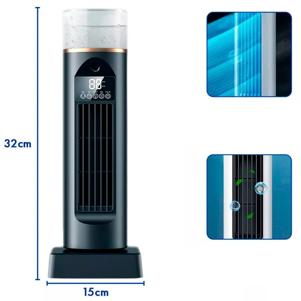 Ventilador Torre Silencioso Com Led E Multifunção