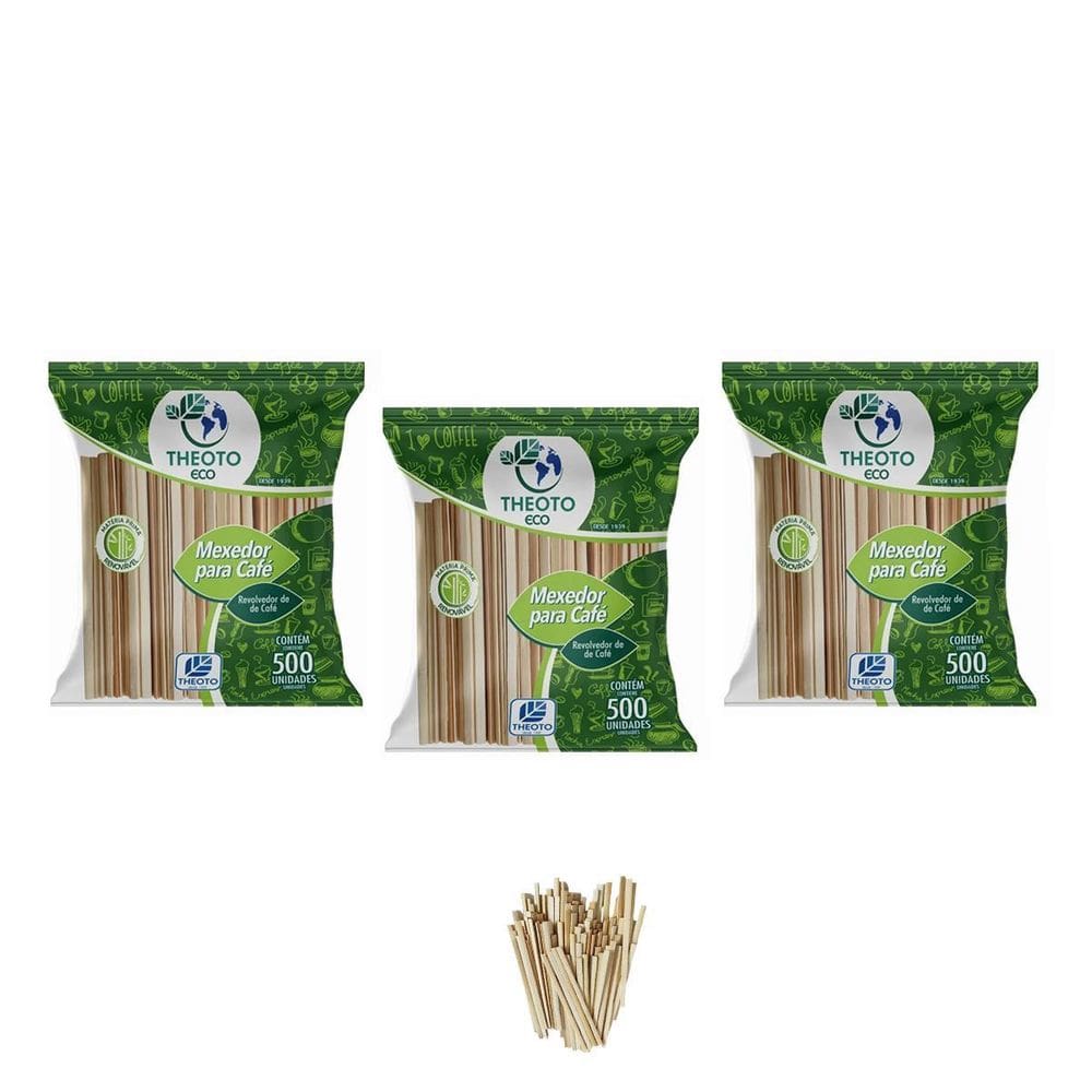 Mexedor Theoto De Bambu Para Cafe Chá Suco Chimarrão Kit 3
