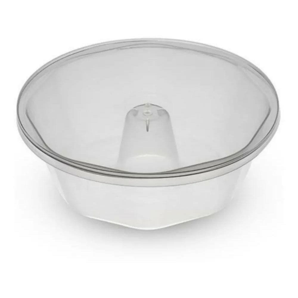 2X Forma De Pudim Familia 1100Ml Forneável Com Tampa 10Un.