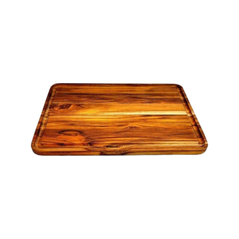 Tábua Para Cortar E Servir Em Madeira Teca Retangular 34X23