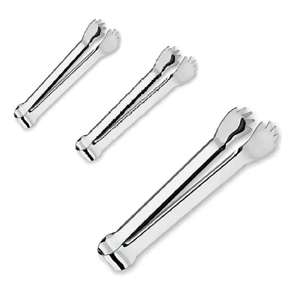 2X Kit 3 Pegador Pinça Para Gelo Inox Mãozinha 17 Cm