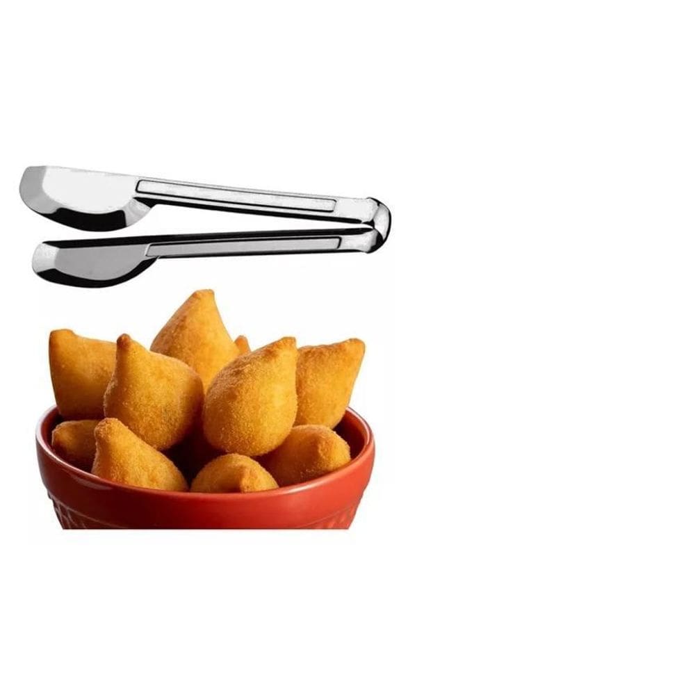Pinça Pegador Universal Doces Salgados Lanches Em Aço Inox