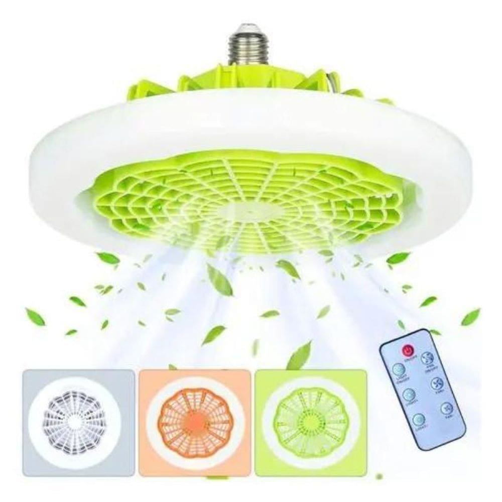 Ventilador De Teto Com Lâmpada Led Controle Remoto 3 Modos