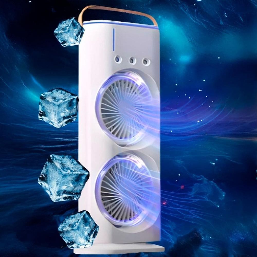 Ventilador Usb Torre Potente Duplo Mesa Umidifica Ar