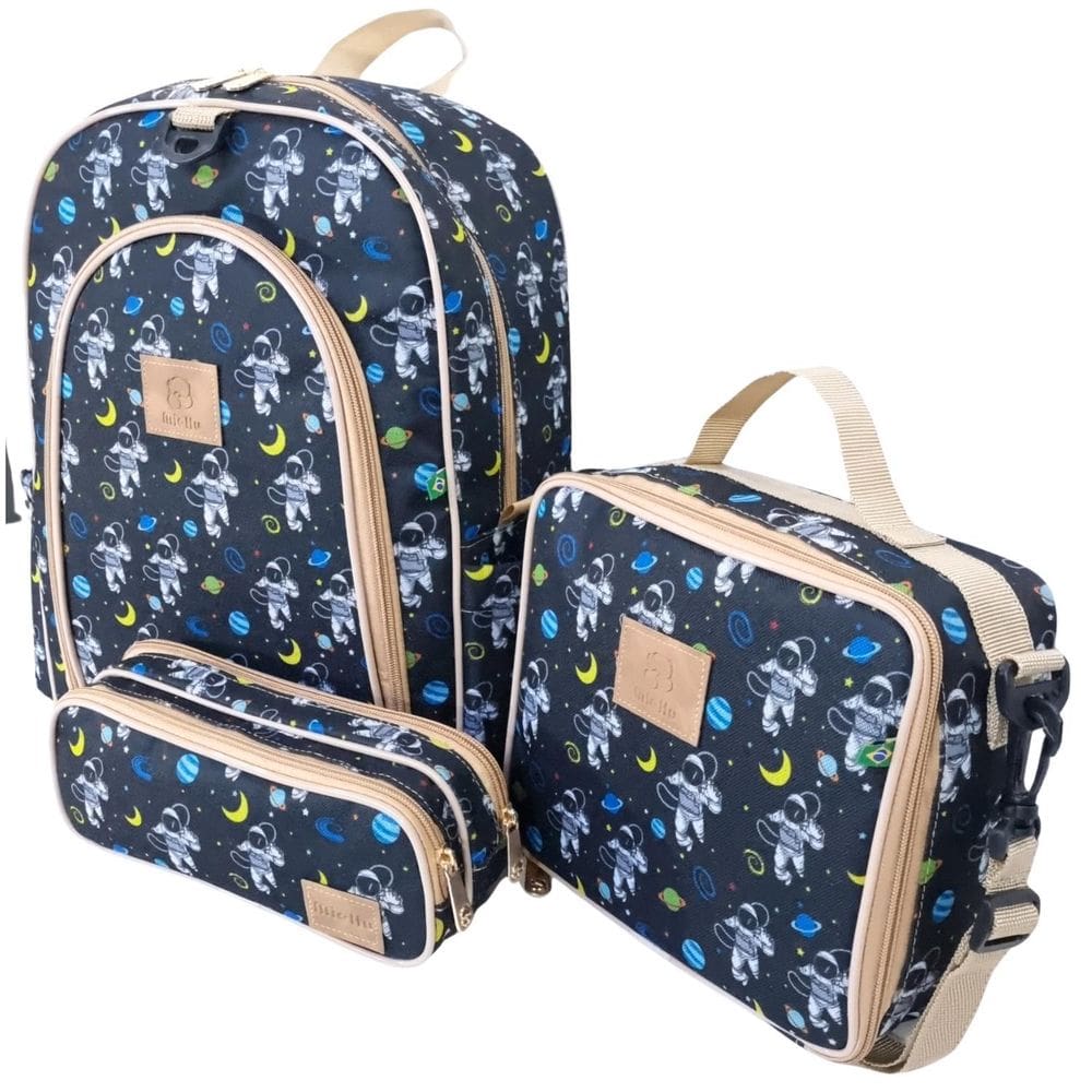 Kit Mochila Escolar Infantil Completo Menina Menino Bolsa