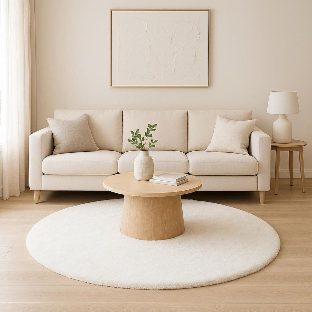 Tapete Felpudo Antiderrapante Aconchego Redondo 160Cm 01