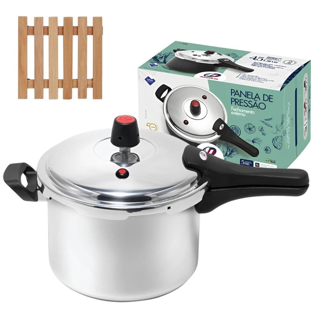 Panela De Pressão 4,5L Fechamento Externo + Descanso Panela