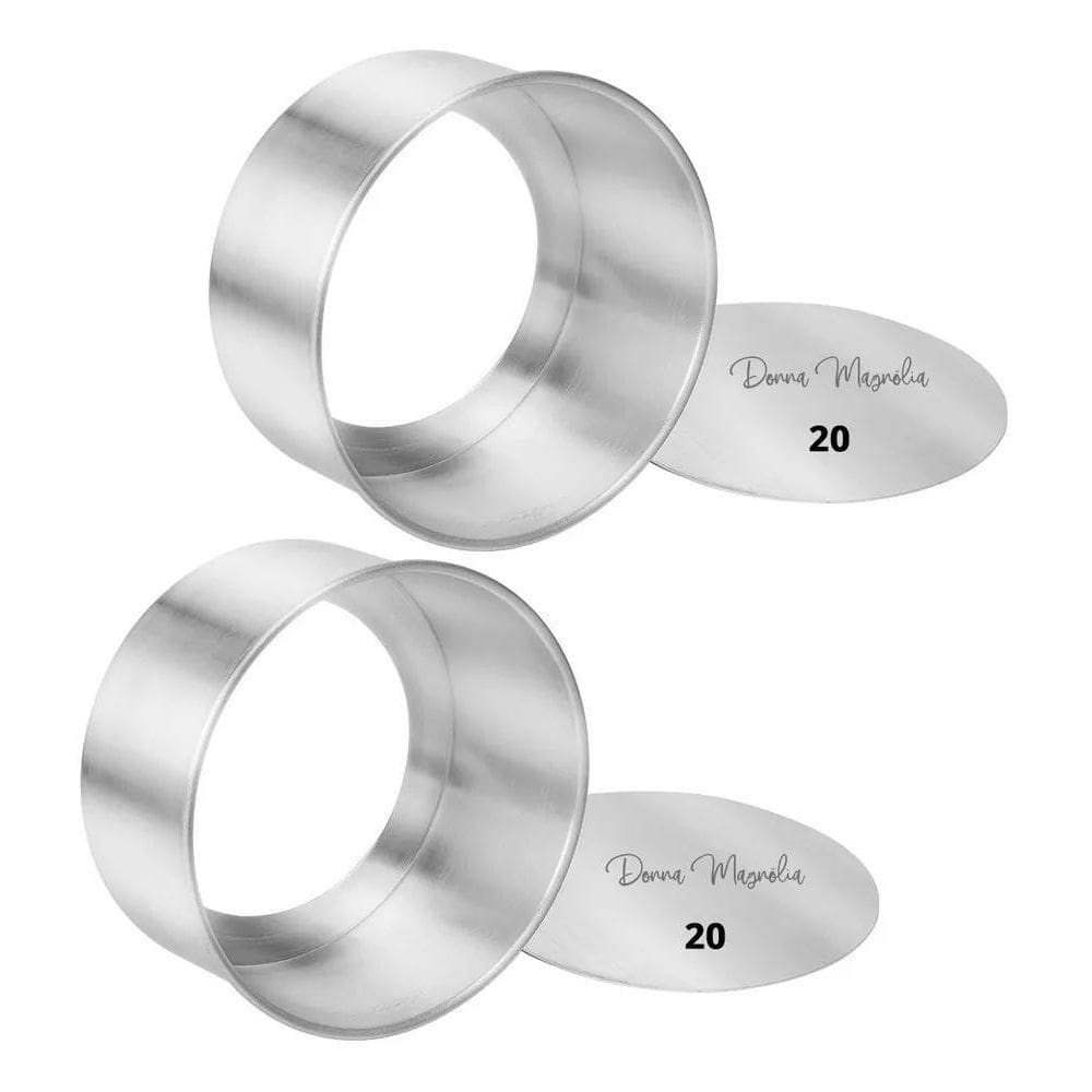 2X Kit 2 Forma Assadeira Bolo Fundo Removível 20X10 G1