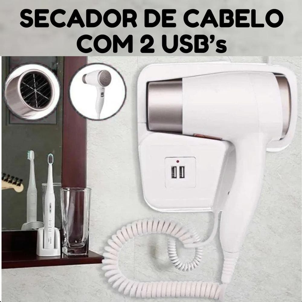 Secador Compacto Branco Para Hotéis E Piscinas 220V