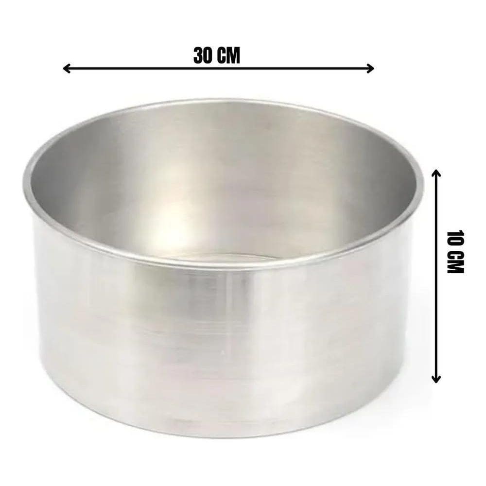 2X Forma De Bolo Alta 4 - 30 X 10 Cm Cor Alumínio