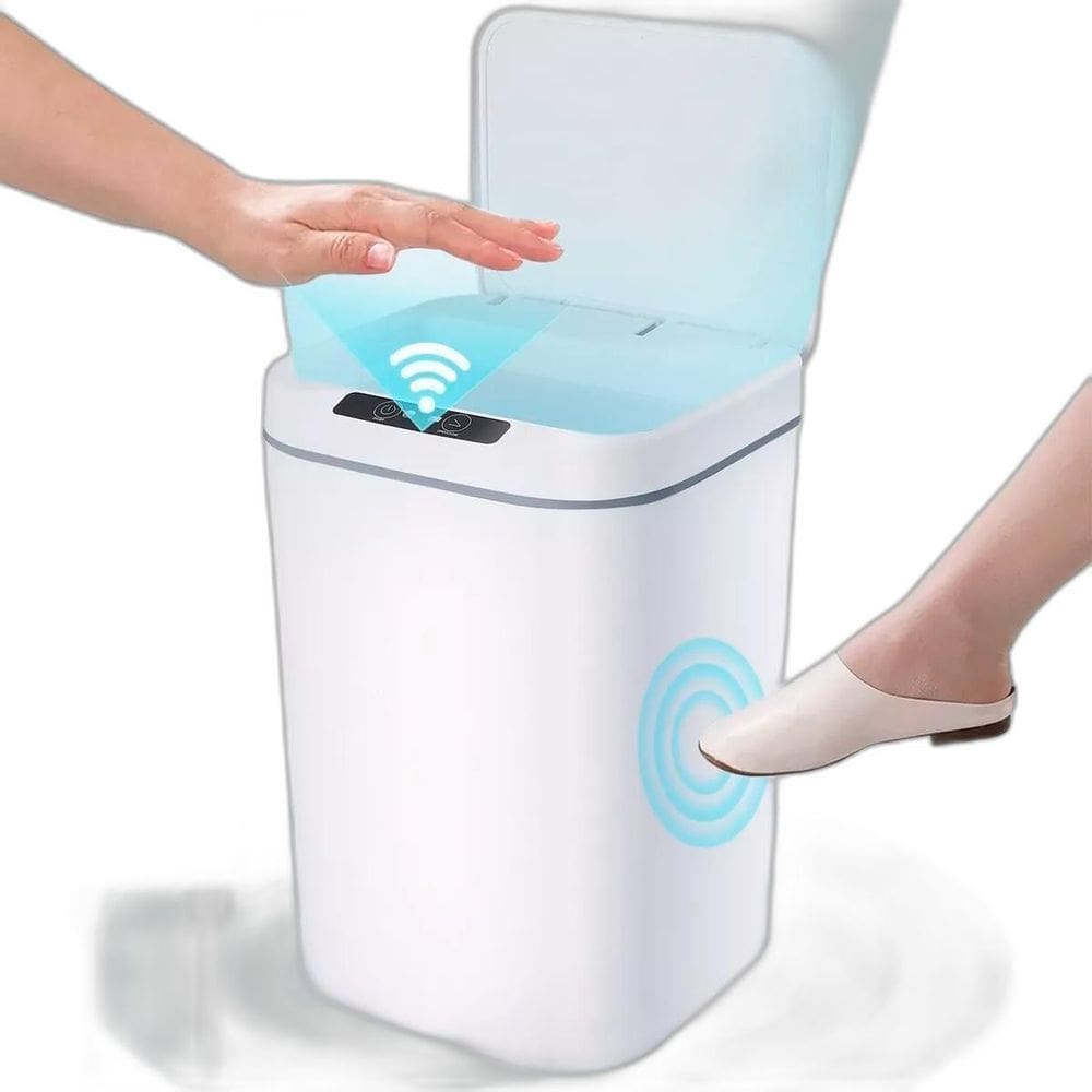 Lixeira Automática Com Sensor Recarregável Usb Escritório