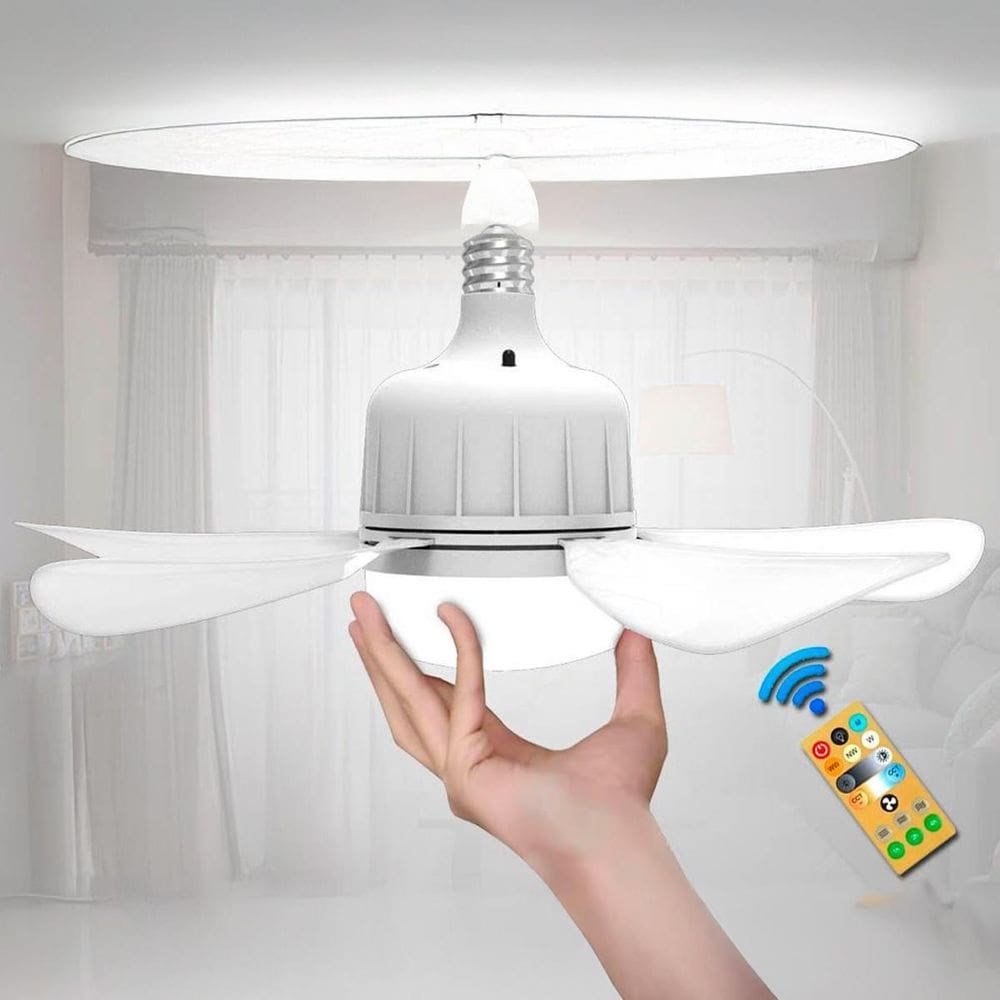Ventilador De Teto 6 Pás Silencioso Controle Lâmpada Moderna