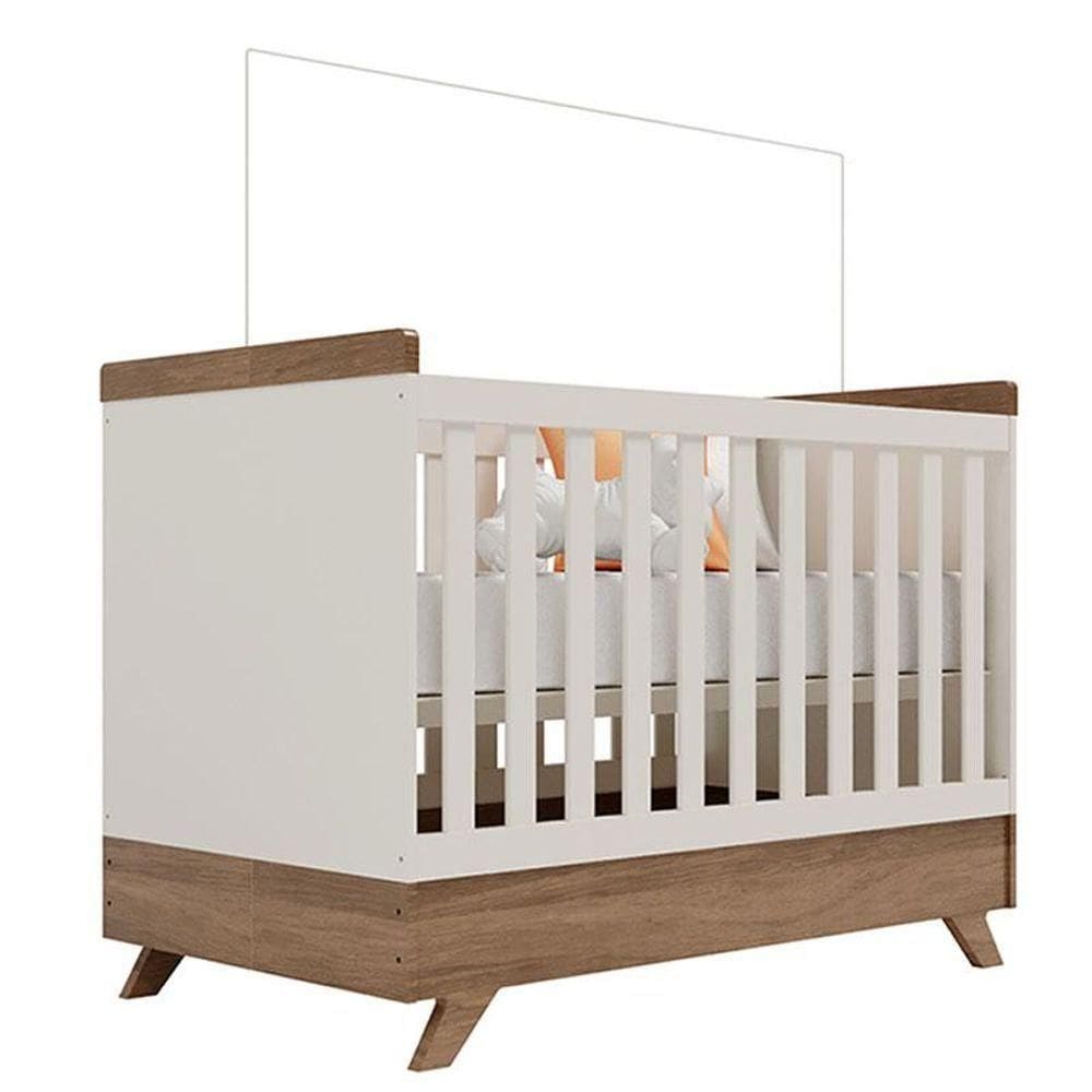 Berço Americano Retro Vitória Off White Carvalho - Carolina