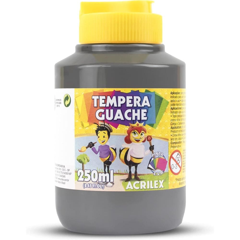 Tinta Tempera Guache 250mL Cinza - Acrilex