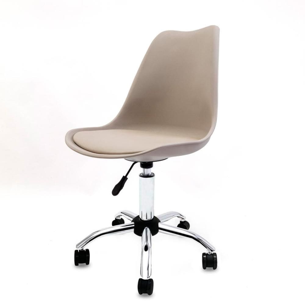 Cadeira Saarinen Office Nude Base Em Aço Cromado