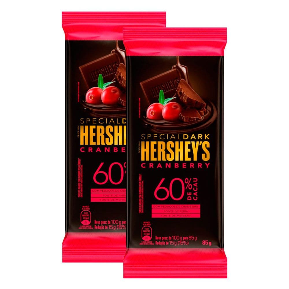 Kit 2 Chocolate Hershey`s Special Dark Cranberry 85g