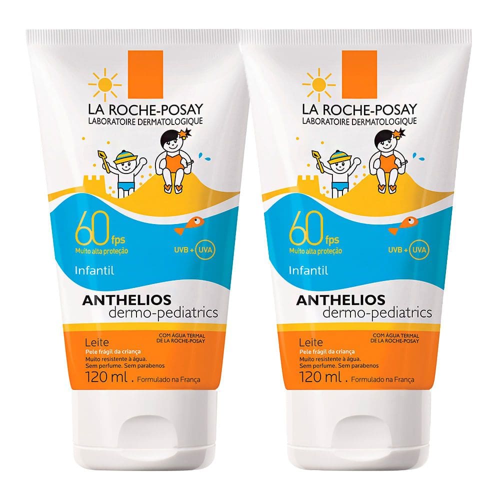 Kit 2 Protetor Solar Anthelios Dermo-Pediatrics FPS 60 Leite com 120ml