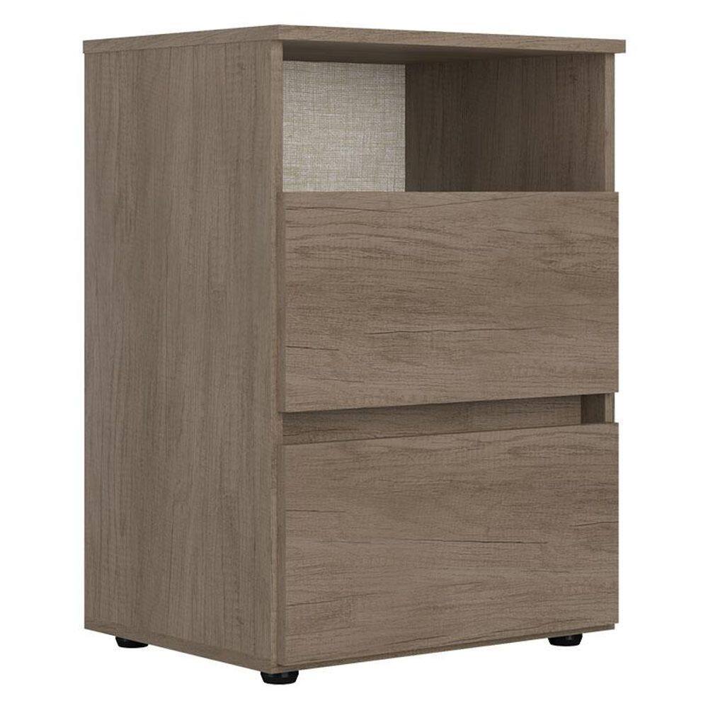 Mesa de Cabeceira 2 Gavetas Condessa Rustic - THB