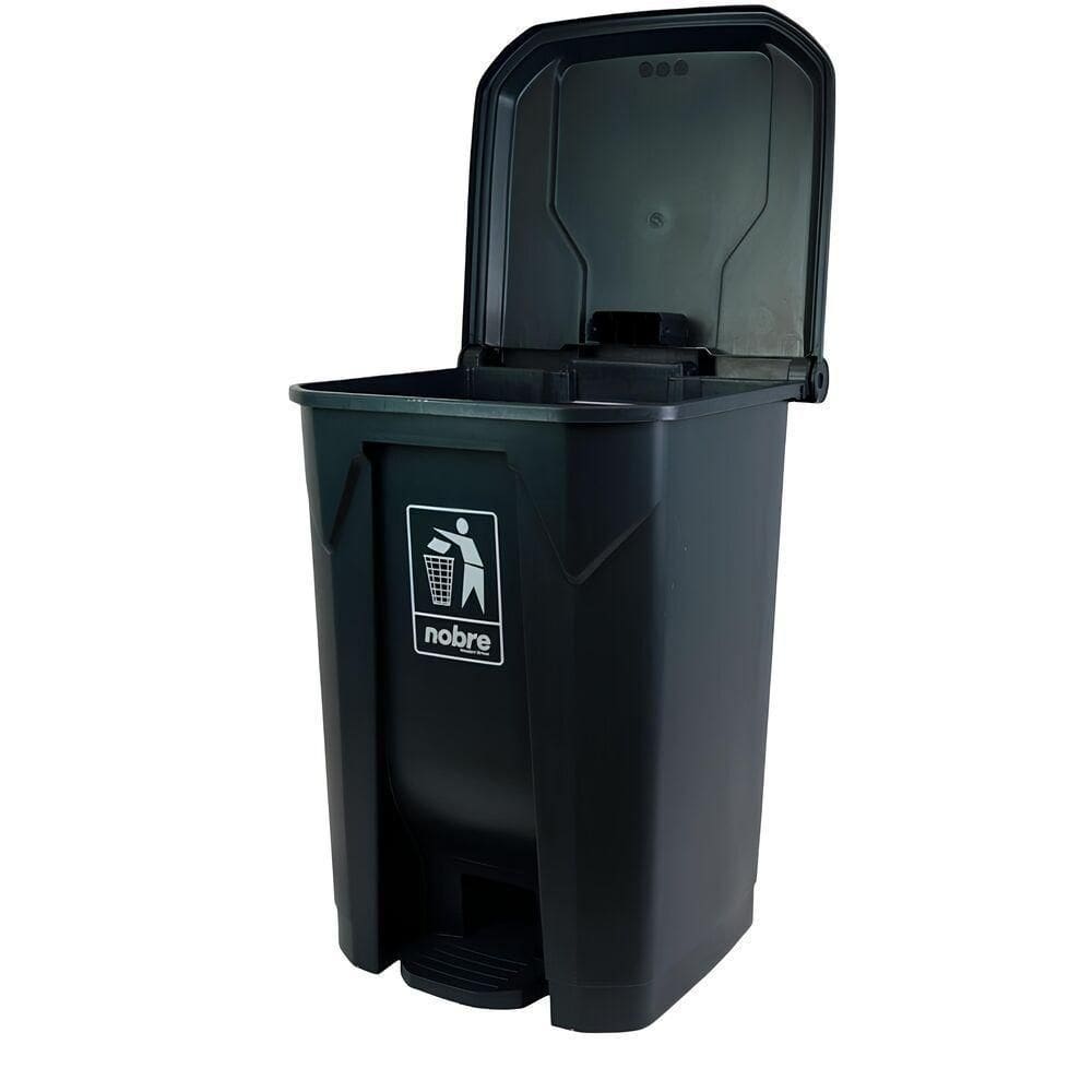 Lixeira Plástica 50l Com Pedal Para áreas Externas - Cinza Grande