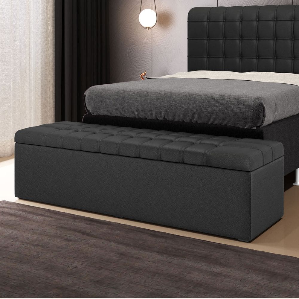 Calçadeira Baú Alpha Para Cama de Casal 160cm no Tecido Courino - Conforto e Elegância Aradecor