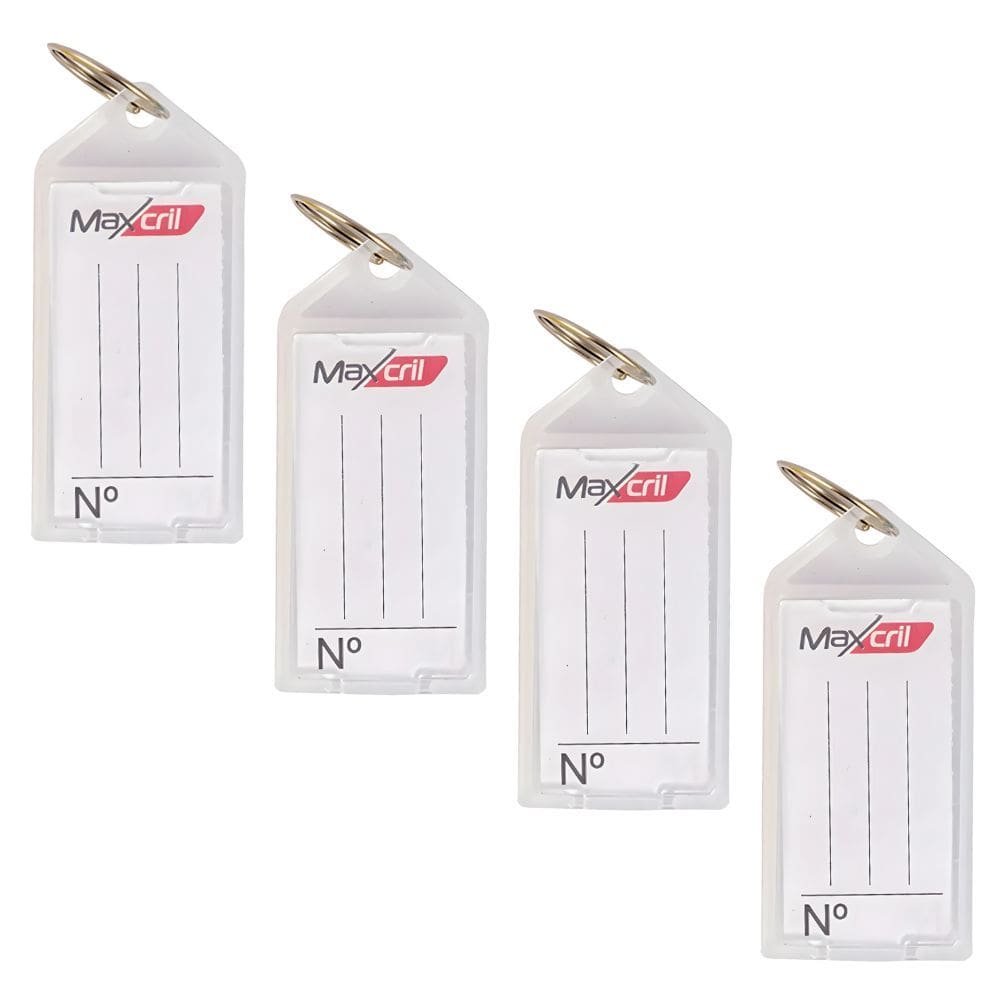 Kit 04 Chaveiro Plástico Organizador De Chaves (Cristal) Com Etiqueta Pautada - Maxcril