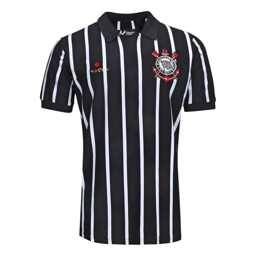 Camisa Corinthians Polo Retrô Bordado Japão Oficial