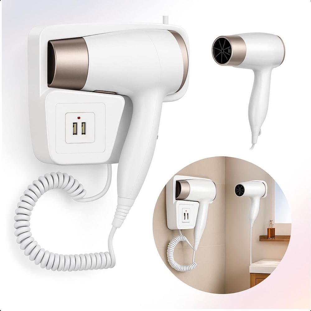 Secador Fixo Branco Quente E Frio Para Piscinas 110V