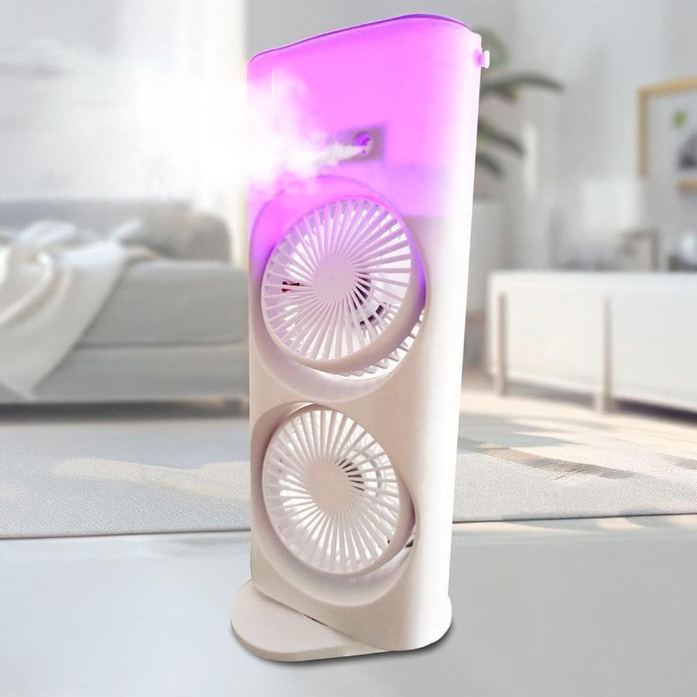 Ventilador Torre Usb Duplo Potente Mesa Refrigeração Top