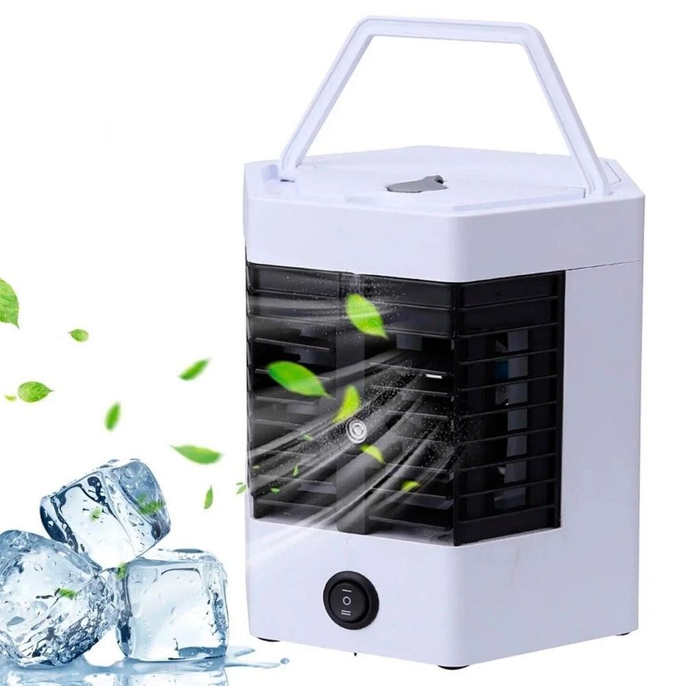 Mini Ar Condicionado Usb Portátil Com Ventilador E Led