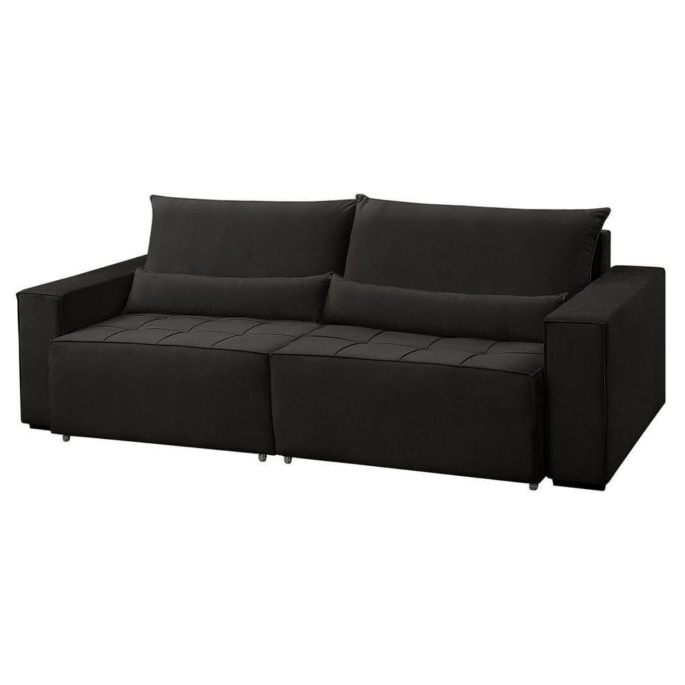 Sofa 4 Lugares 2,40m Retrátil E Reclinável Nepal - Coliseu Cor:preto