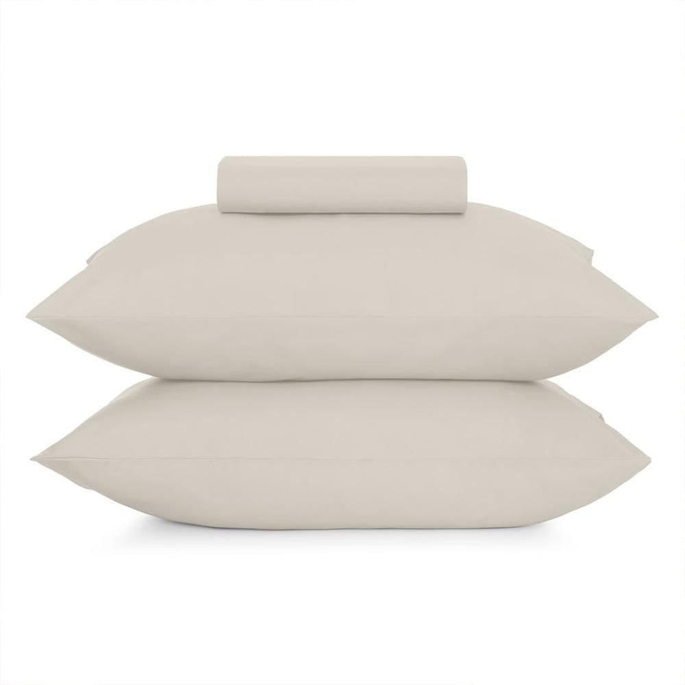 Jogo de Cama Simples Casal Altenburg Toque Acetinado Bege Porcelana