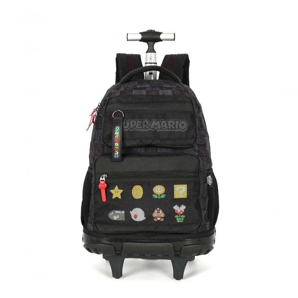 Mochila Com Rodas Mario Bros Preto - Unico Preto