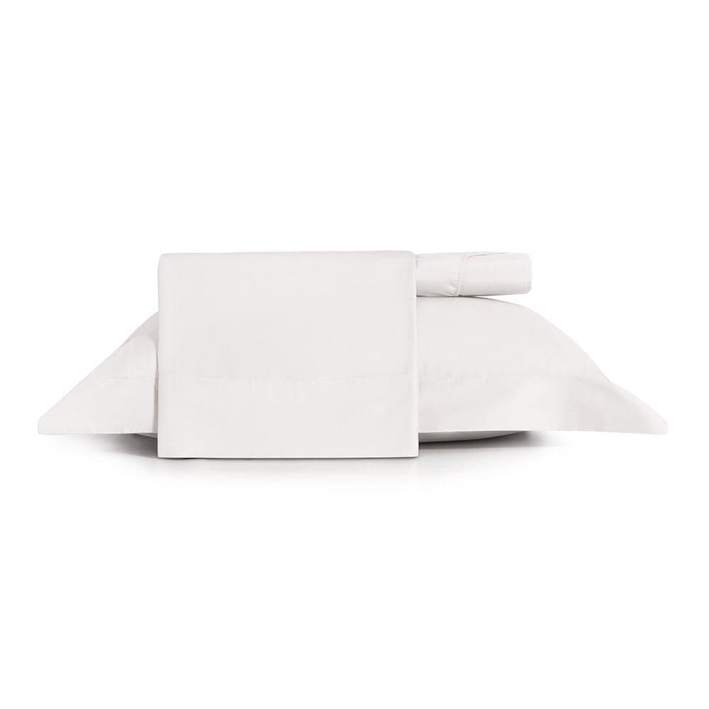Jogo de Cama Solteiro King 3 Peças Altenburg Algodão Lux 200 Fios  Branco