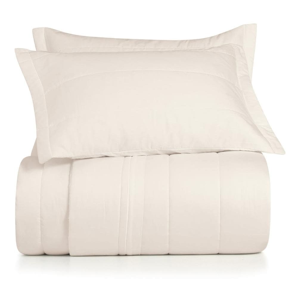 Jogo de Colcha Casal 3 Peças Altenburg Algodão Lux 200 Fios  Bege Delavé