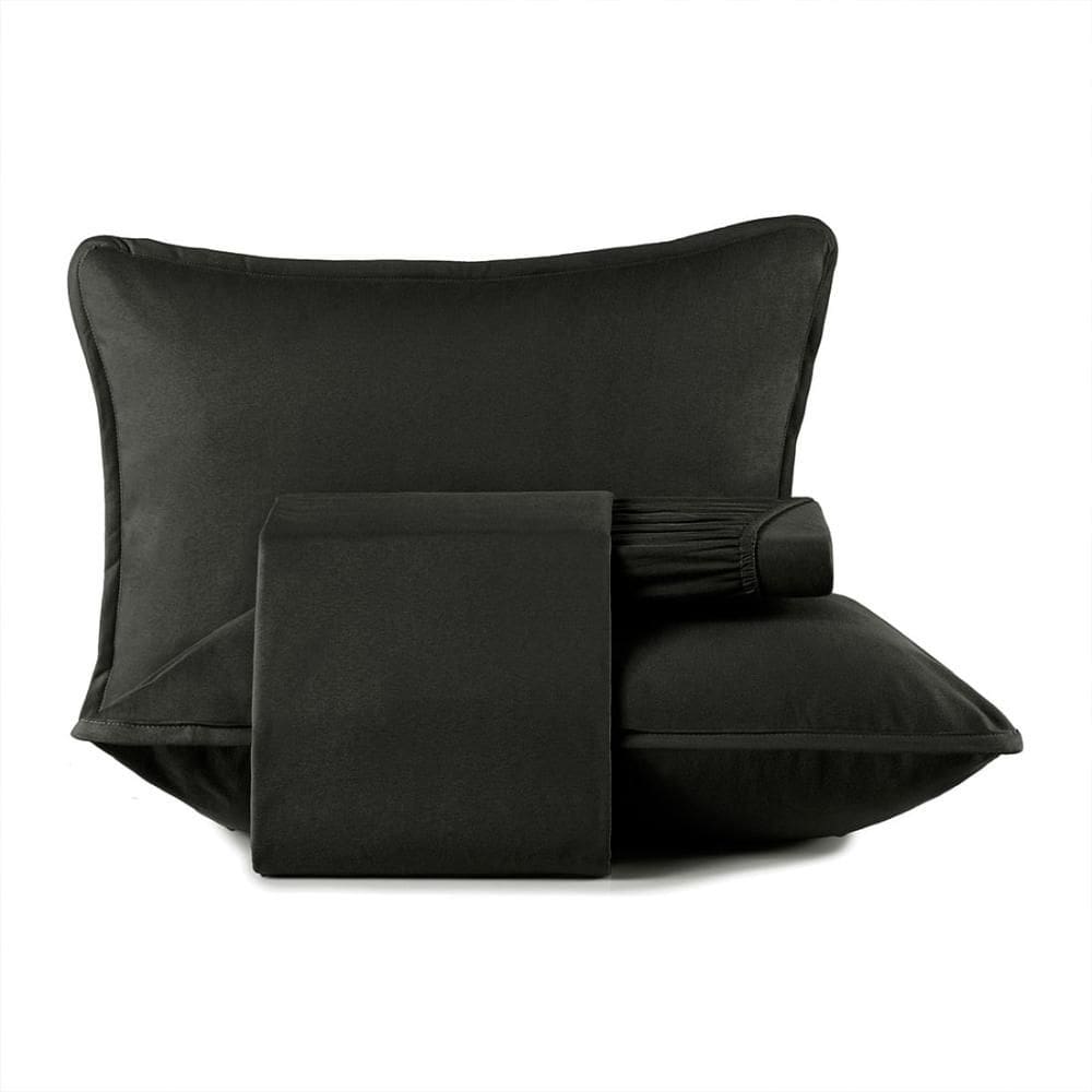 Jogo de Cama King 4 Peças Altenburg Malha Fio Penteado Preto Primitivo